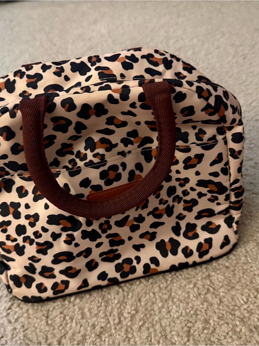 Amazon Leopard-Print lunchbox  with Brown Handles